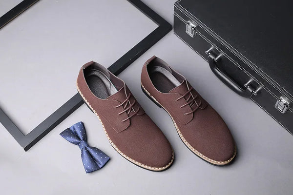 Durable PVC lining in matte leather dress shoes.