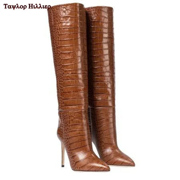 Chic suede stiletto boots in classic black for any occasion.