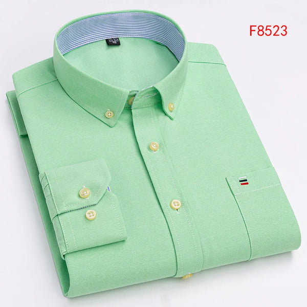Oxford Confidence Shirt in olive green, unique and eye-catching.