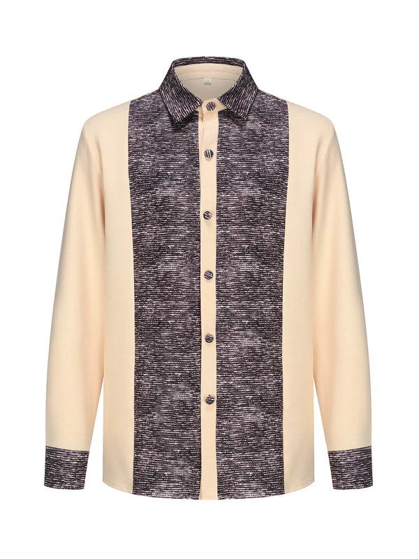 Men's African heritage outfit with O-neck shirt and drawstring pants in traditional patchwork design