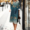 Effortless polyester dress with contemporary 3D geometric print and collar