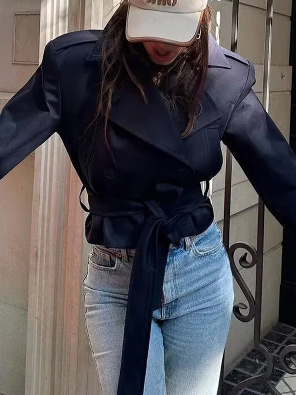 Heritage-style trench coat in durable polyester fabric