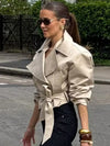 Versatile double-breasted outerwear coat in wrinkle-resistant fabric