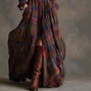 Close-up of the button front design on the Autumn Whispers Plaid Maxi, showcasing its sophisticated style.