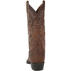 Brown leather Western boots with artisan embroidery and all-day comfort features