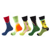 Bright dress socks with playful designs, ideal for making a statement.