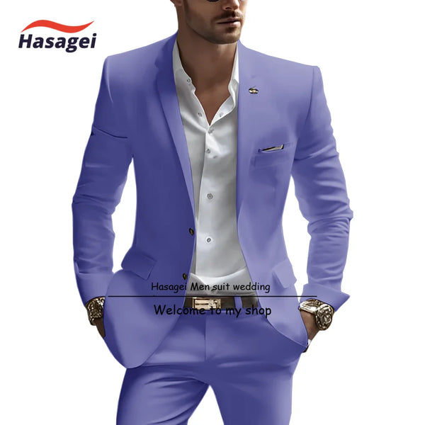 Elegant white summer suit for men, slim fit with notch lapel, perfect for weddings and business events, crafted from premium
