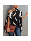 Elegant floral print blouse with batwing sleeves, halter collar, and soft cotton-polyester blend for all-day comfort.