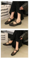 Comfortable square-toe flats featuring delicate bow and artful embroidery for versatile wear