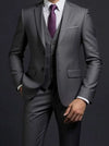 Side view of the elegant men's 3-piece suit, highlighting its tailored silhouette.