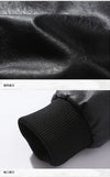 Men's Autumn/Winter Embroidered Leather Biker Jacket with detachable collar, fleece lining, and classic aviator design.