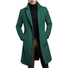 Elegant men's trench coat with stand collar and buckles, perfect for casual and formal occasions, made from durable polyester