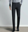 Elegant slim fit men's suit trousers in black, perfect for business attire and formal events, crafted from cotton-polyester b