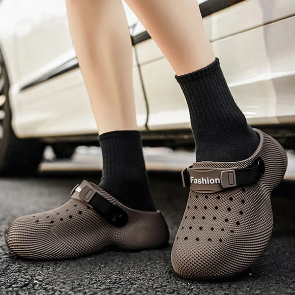 Bold chunky sandals for men featuring high-rise platform and contemporary 3D design