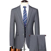 Matching trousers of the elegant men's formal suit, showcasing solid color design.