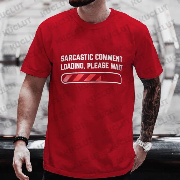 Funny men's "Sarcastic Comment Loading" tee in breathable modal fabric, perfect for casual wear and showcasing humor.