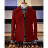 Vintage tweed herringbone men's blazer with four pockets, notched collar, and single-breasted design for stylish occasions.