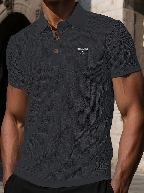 Classic fit polo shirt for men in easy-care knit fabric