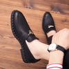 Men's slip-on dress shoes in high-quality patent leather.