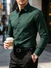 Easy-care machine washable dress shirt with anti-pilling technology for long-lasting fresh appearance