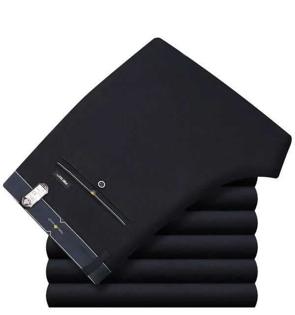 Classic men's dress pants in premium cotton, perfect for business and casual wear with a sleek straight leg design.