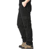 Men's loose fit cargo pants featuring elastic waistband and tactical pocket system