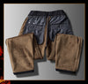 Regular fit winter pants featuring corduroy exterior and fleece lining