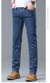 Men's contemporary denim jeans with subtle taper