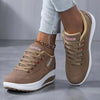 Chunky platform sneakers with cotton lining and PU upper construction