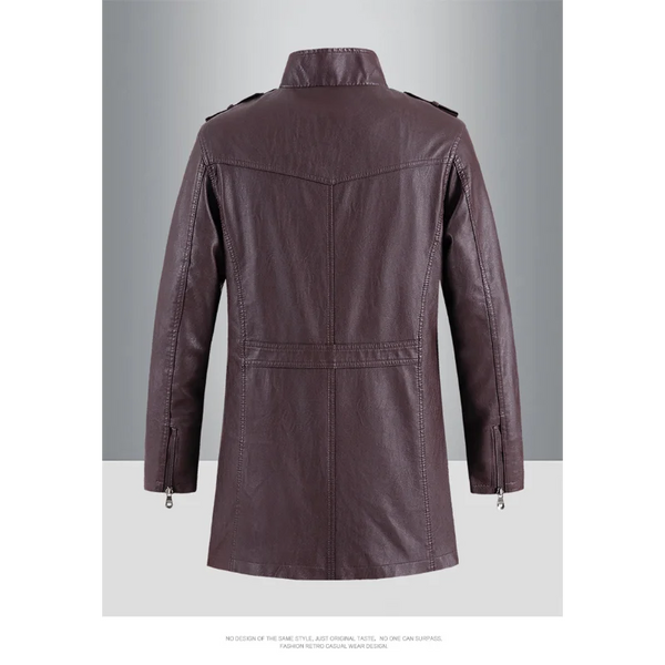 Men's waterproof trench coat in neutral color, perfect for business casual style and urban commuting in spring and fall.