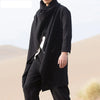 Men's vintage cotton trench jacket with scarf collar in navy, perfect for spring outings and stylish casual wear.