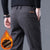 Winter stretch corduroy trousers with plush fleece lining and regular fit
