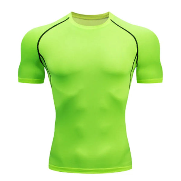 Men's breathable compression fitness t-shirt for active men, moisture-wicking, quick-dry, and stretchable for ultimate comfor