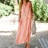 Natural fiber maxi dress in breathable cotton linen for spring and summer