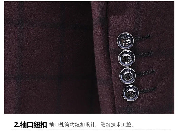 Three-piece suit with a modern silhouette, perfect for both business and social events.