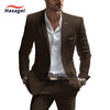 Elegant white summer suit for men, slim fit with notch lapel, perfect for weddings and business events, crafted from wool.