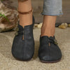 Elegant women's loafers in artificial leather showing comfortable shallow profile