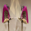 Pointed toe heels with a stunning scepter heel for added flair.