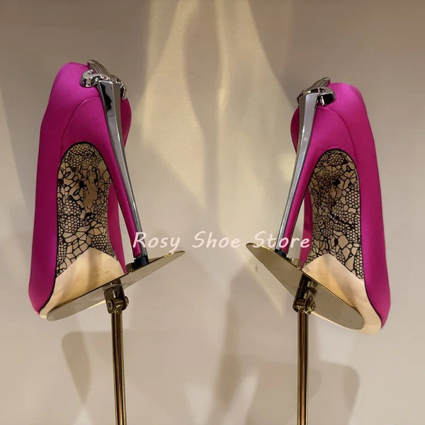 Pointed toe heels with a stunning scepter heel for added flair.