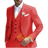Elegant 3-piece men's suit for weddings, featuring a slim fit, single-breasted jacket, and pleated pants in premium fabric.