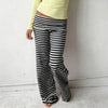 Striped lounge pants with elastic waist and drawstring in soft polyester broadcloth
