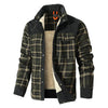 Timeless plaid pattern of Winter's Embrace Jacket, a staple in essential winter fashion.