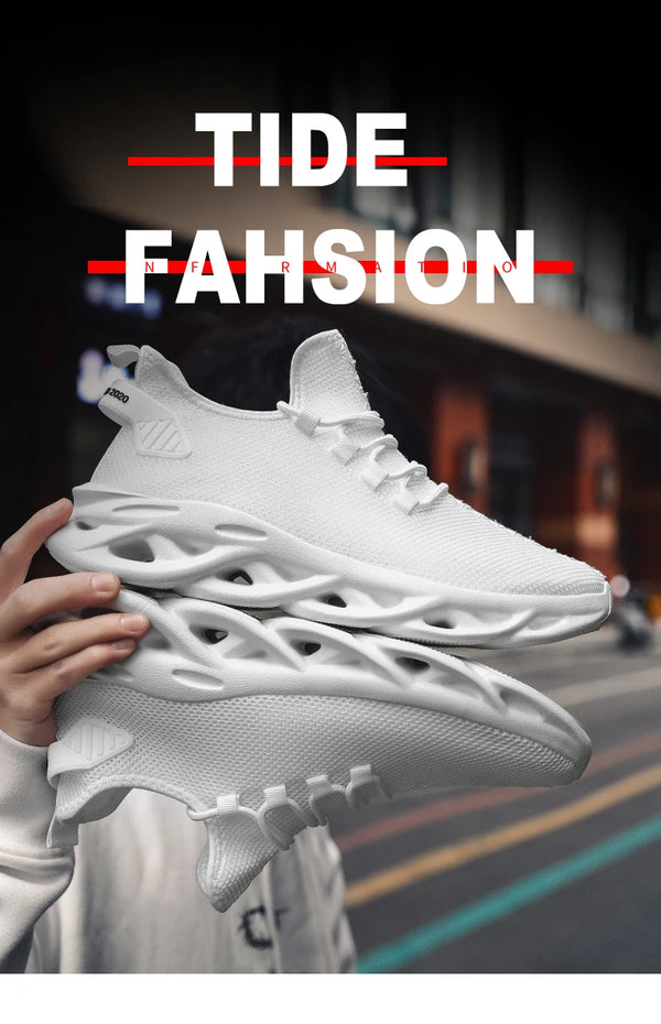 Lightweight men's running sneakers with mesh fabric and responsive cushioning