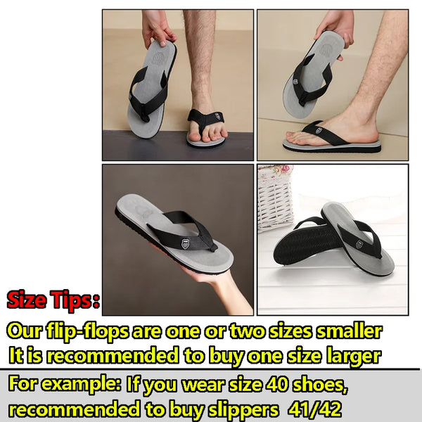 Non-slip men's flip flops perfect for beach and poolside wear
