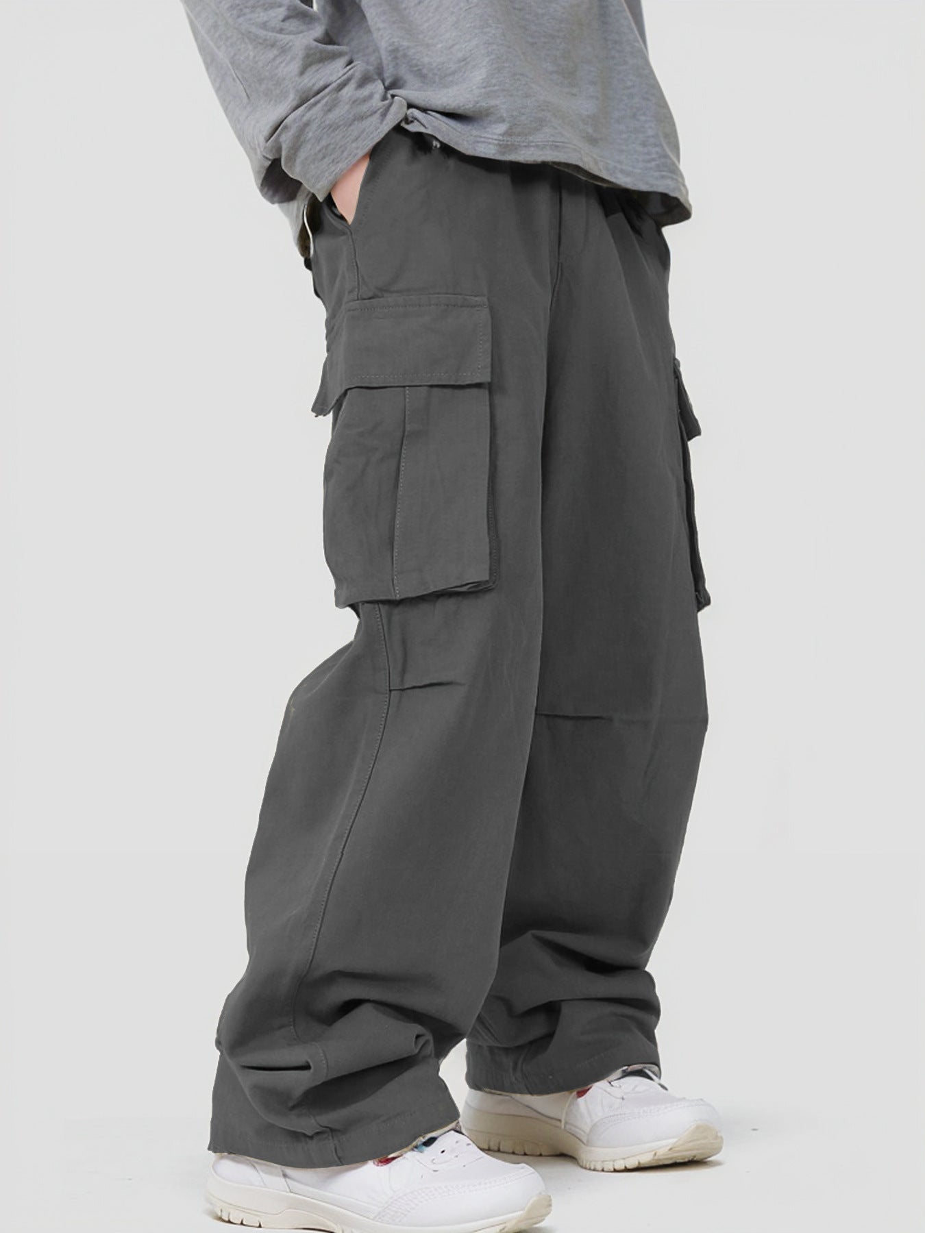 Versatile 3D Pocket Overalls in Multiple Colors | Lace-Up Loose Casual Pants | Polyester Street Fashion Look | S-XXXL Sizes