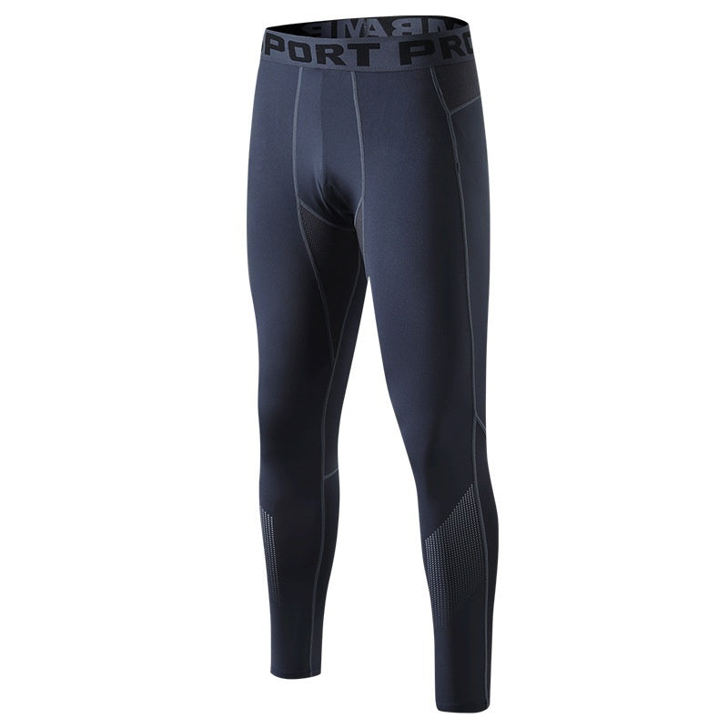 Men's Performance Basketball Leggings in Black & Dark Gray - Breathable Quick-Drying Fitness Tights