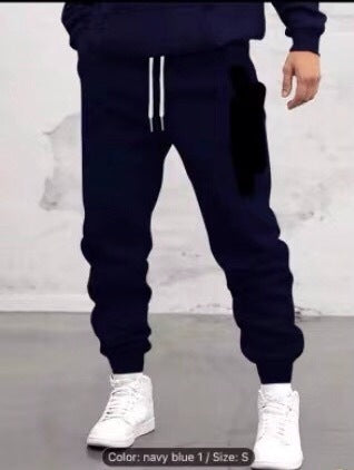 Slim Fit Drawstring Sweatpants in Polyester Fiber and Elastic Fabric with 3D Design, Mid Waist. Perfect for Teenagers. Size S-6XL.