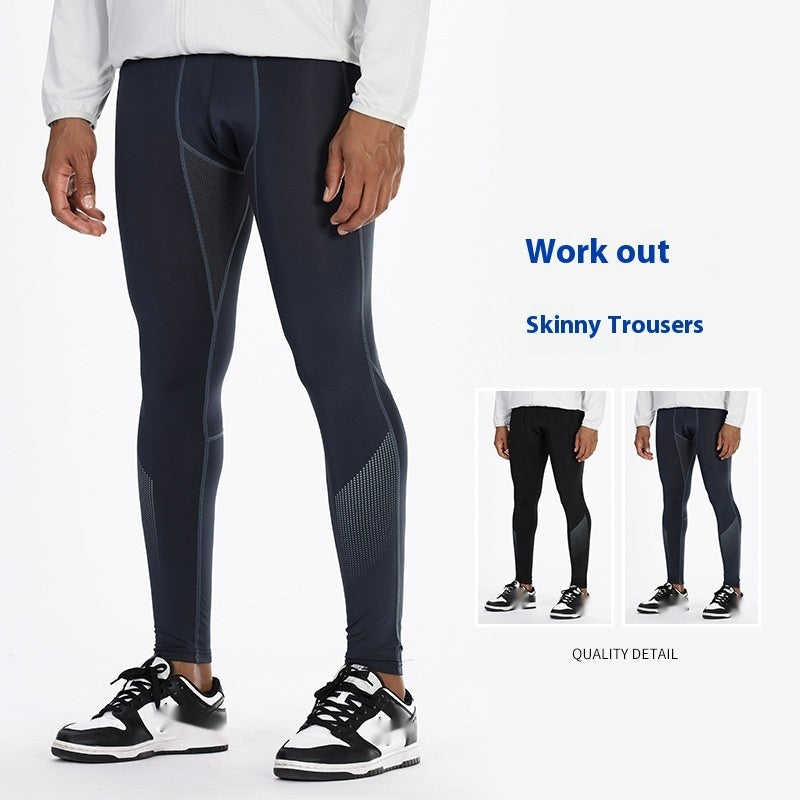Men's Basketball Leggings - Quick-Drying Fitness Tights | Black & Dark Grey | Polyester Ammonia Fabric | Sizes M-3XL