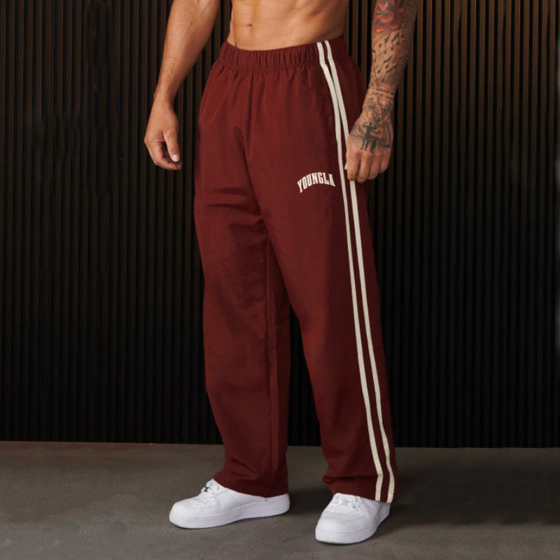 Men's Quick-Dry Athletic Pants - Moisture-Wicking, Fitness Trousers - Black, White, Green, Red, Blue - Full-Length, Loose Fit