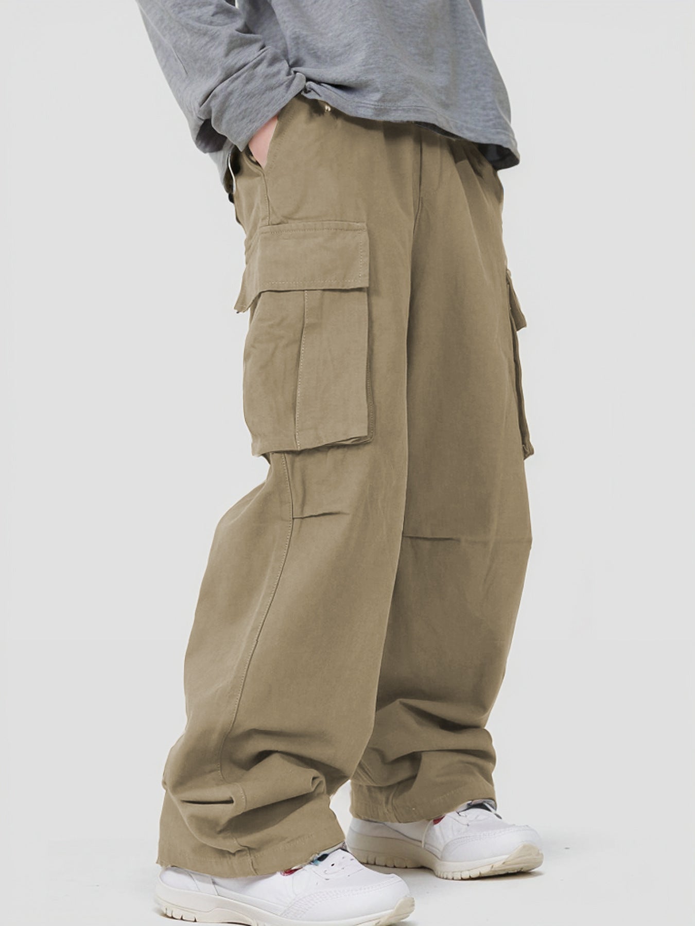 Versatile 3D Pocket Overalls | Lace-Up Loose Casual Pants